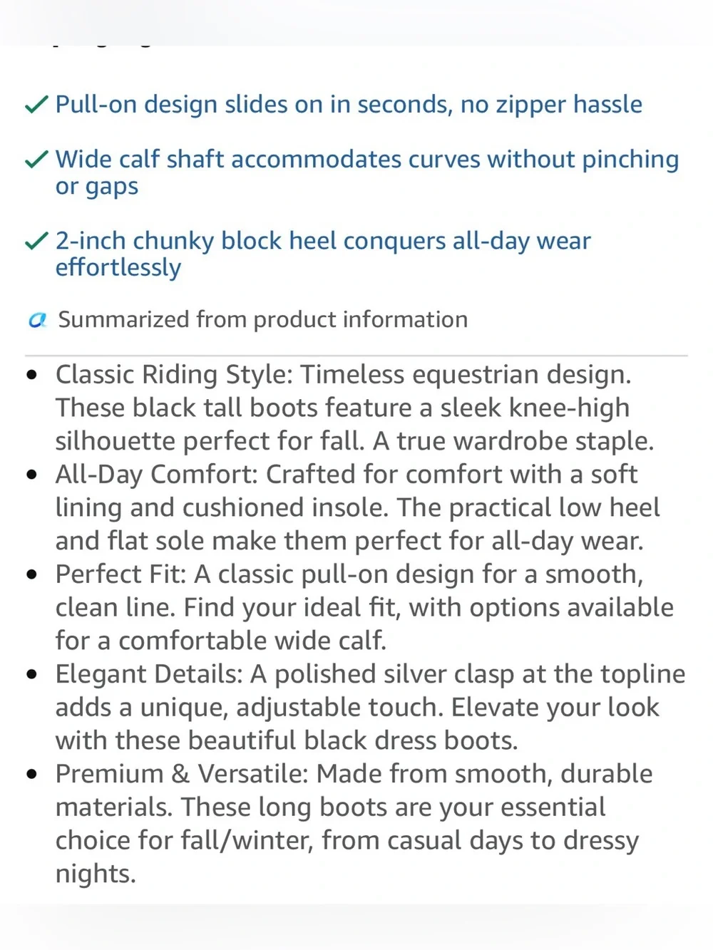 Classic Designer Inspired Black Tall Riding Boots - Women's